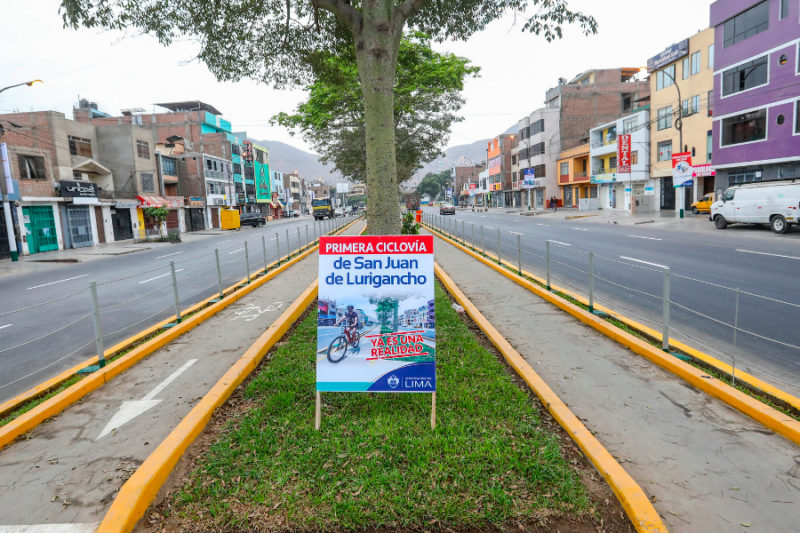 San Juan de Lurigancho: Municipalidad de Lima invirtió S/ 1.2 millones para primera ciclovía en el distrito